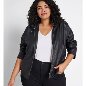 Jack by BB Dakota Black Faux Leather Jacket XL